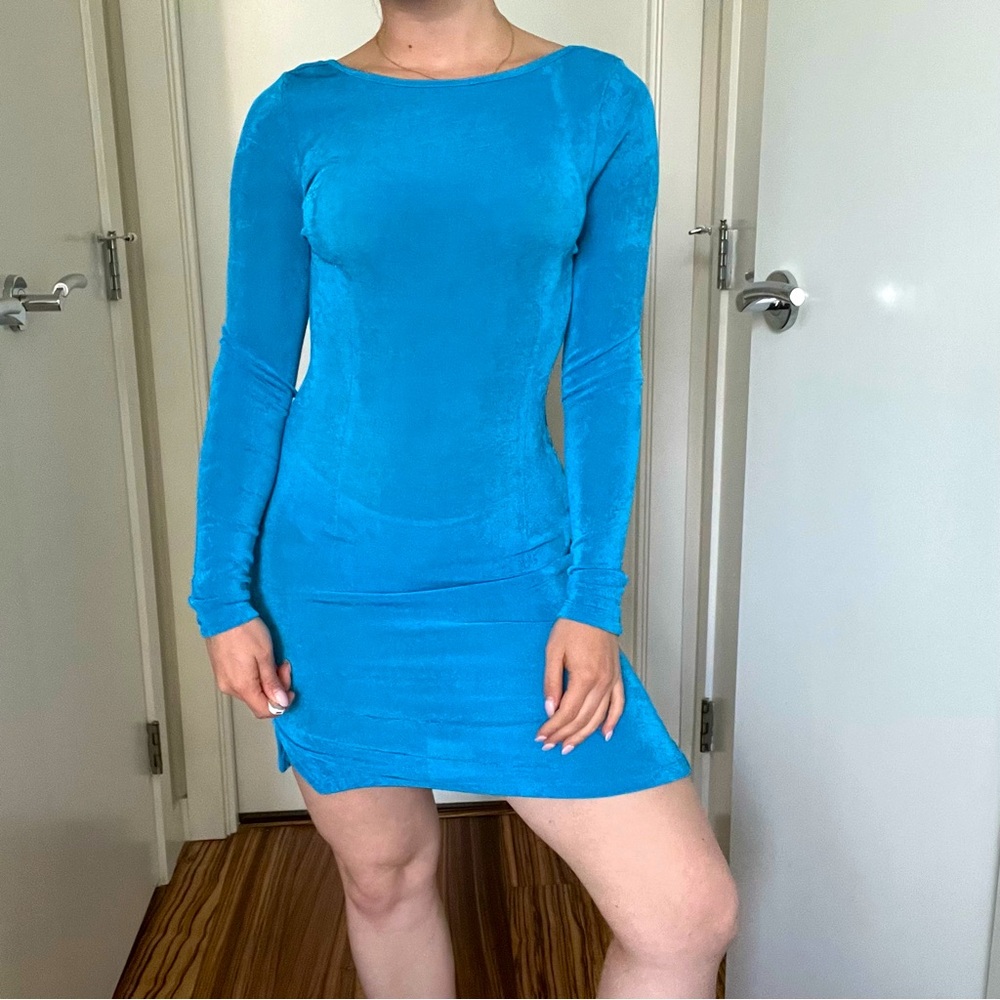 Princess Polly Lioness Bodycon backless blue dress